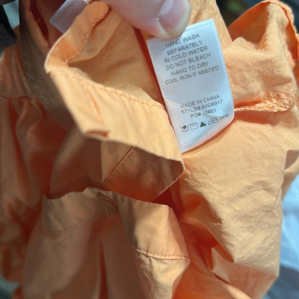 AVARA Orange Ruffled Sleeveless Button-Up Dress - Picture 6 of 6